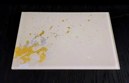 ガラスプレート (金箔,4色)(漆黒金箔)