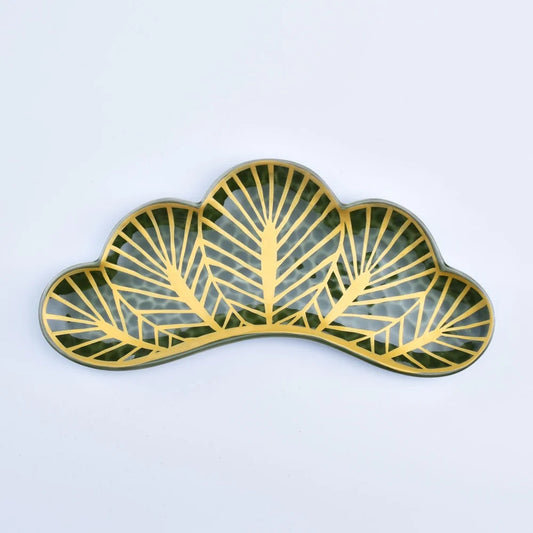 차녹금 송엽형 전채접시