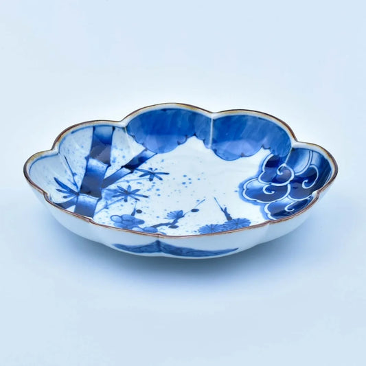 마츠타케 매화 구름 모양 깊은 접시 24 x 20