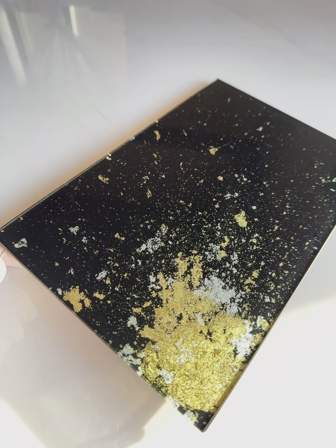 ⭐️作家物ガラスプレート　金箔入り ガラスプレート (金箔,4色)(漆黒金箔) – 弥平Japan